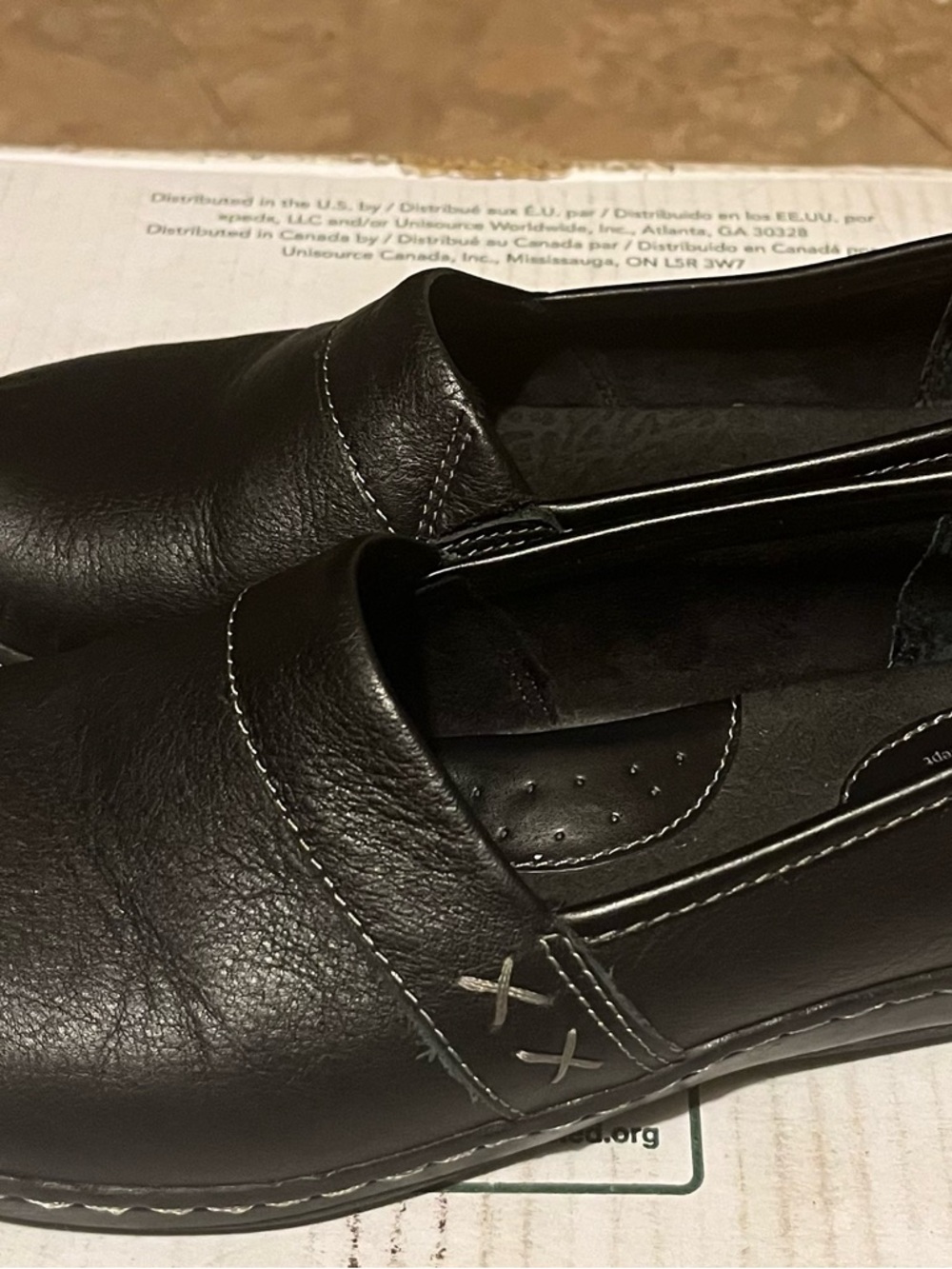 BOC Women Black Slip-On Comfort Leather Shoes